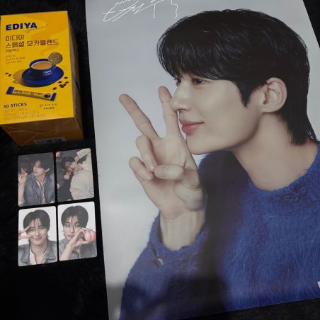 BYEON WOO SEOK x EDIYA Coffee With Tube Poster and photocard